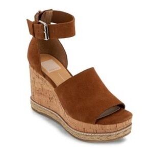 Elegant Dolce Vita Tan Suede Wedge Sandals